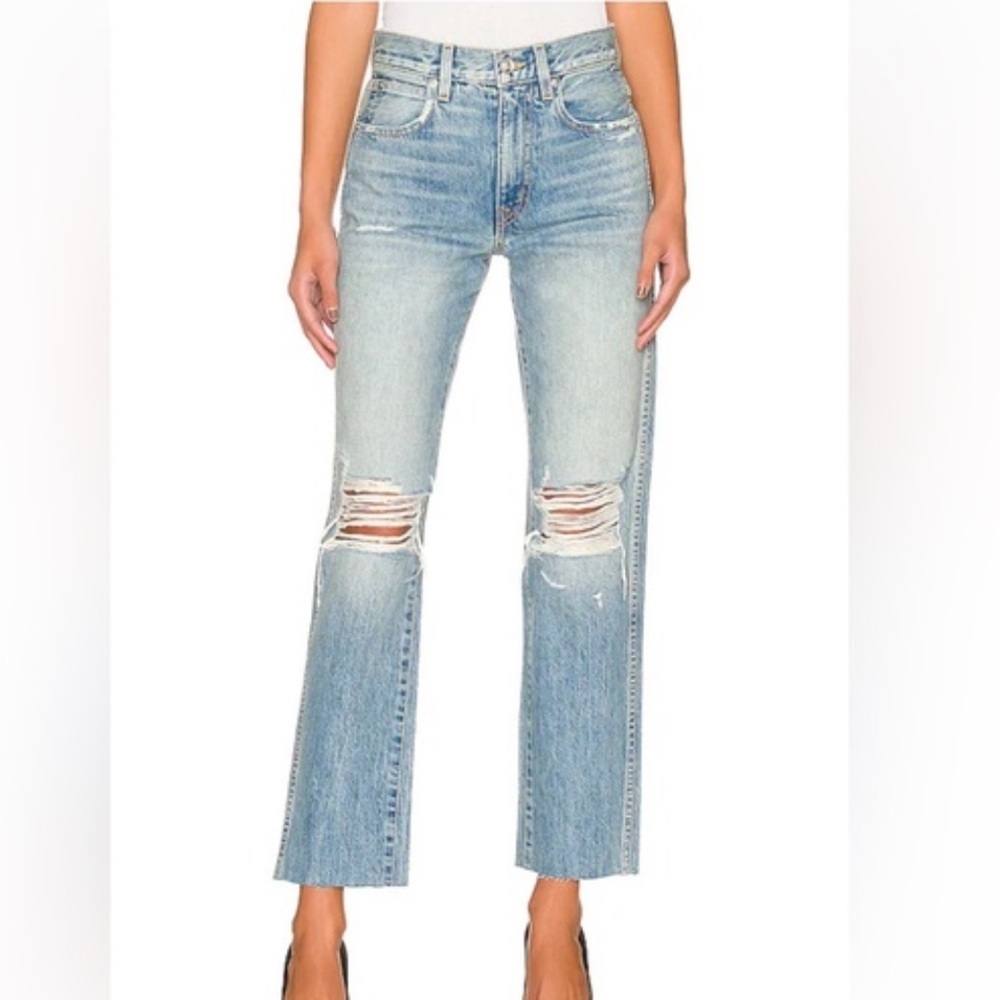 SLVRLAKE Hero Distressed Raw Hem Jeans in Long Time Coming Size 28